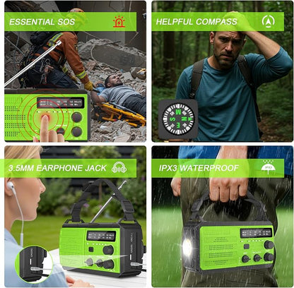Emergency Radio with Solar & Hand Crank Radio 22200mWh NOAA Emergency Weather - Image 8