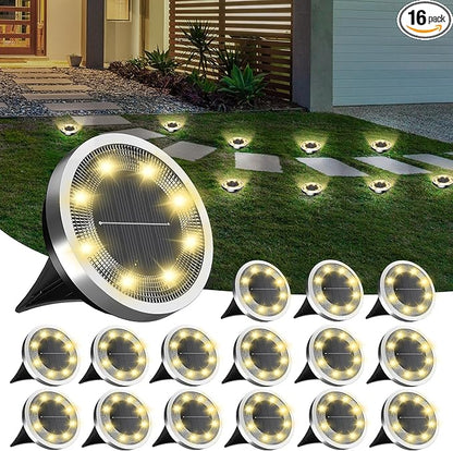 INCX Solar Ground Lights, 16 Pack Solar Lights Outdoor Waterproof, Solar Garden by INCX