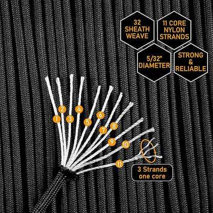 HERCULES 750lb Paracord 4mm 11 Strands Tactical Parachute Cord, Outdoor Gear - Image 3