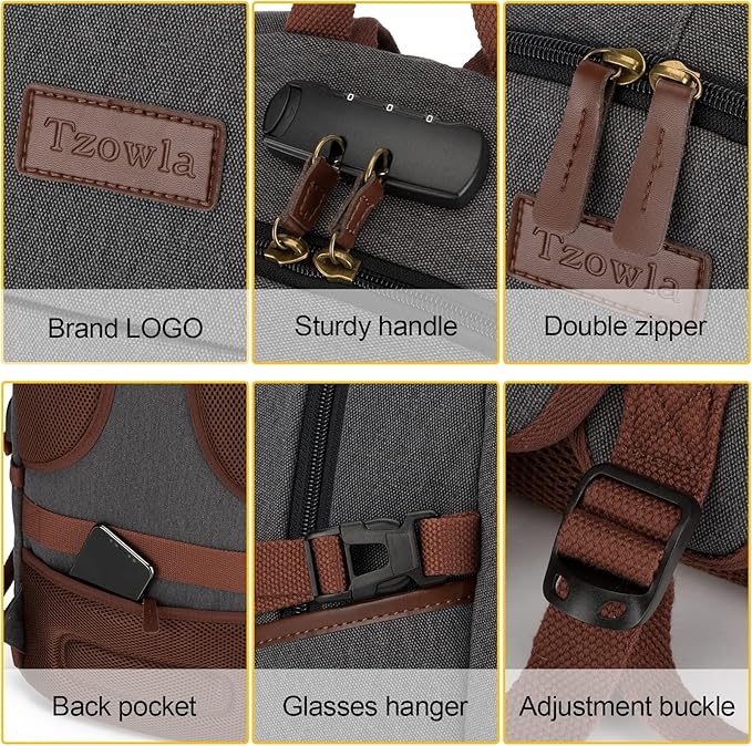 Tzowla Canvas Laptop Backpack-Anti Theft Bag - Image 6