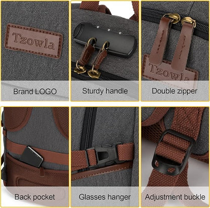 Tzowla Canvas Laptop Backpack-Anti Theft Bag - Image 6