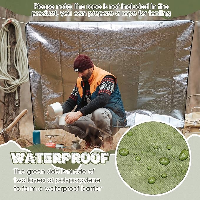 Kingdder 2 Pcs Heavy Duty Emergency Blankets - Image 4