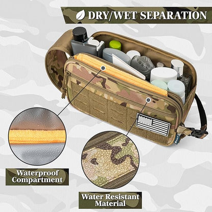 PAVILIA Tactical Toiletry Bag for Men, Travel Hygiene Bag, Military Gear Dopp - Image 2