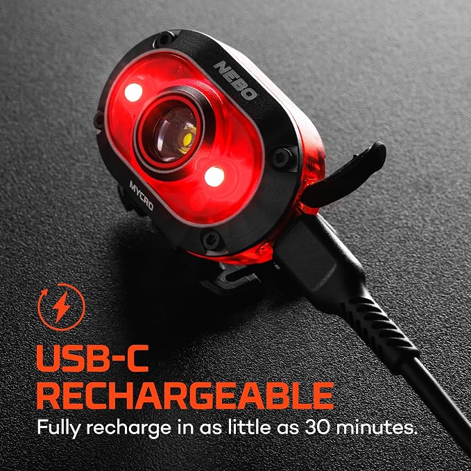 NEBO MYCRO 450 Rechargeable Headlamp | 450 Lumens, 6 Light Modes, Water - Image 2