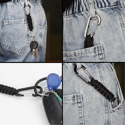 BRAVESHINE Paracord Keychain Carabiner Clip, D Ring Lanyard Hanger Stroller Hook - Image 4