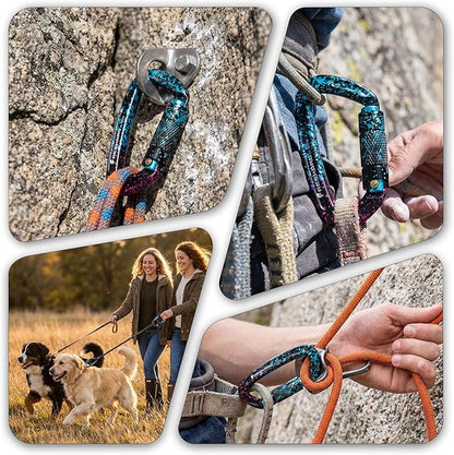 FresKaro UIAA Certified 25KN Auto Locking Climbing Carabiner Clips, Twist Lock - Image 4