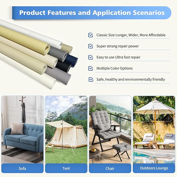 KING MOUNTAIN Canvas Repair Tape, Outdoor Gear Patch, 12×60 Inches, Waterproof - Image 5