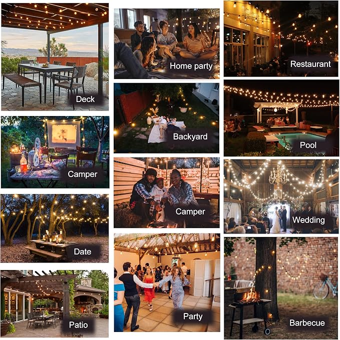 DAMAING Outdoor String Lights 200FT Waterproof, Patio String Light - Image 9