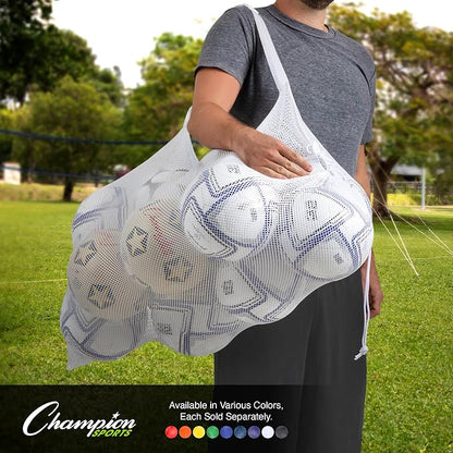 Champion Sports Mesh Equipment Bag – Heavy-Duty Nylon Drawstring Bag - Image 7