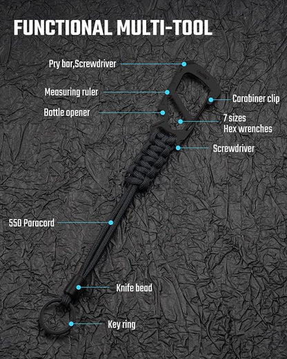KeyUnity KC04 Paracord Keychain Carabiner Clip, Braided Lanyard - Image 3