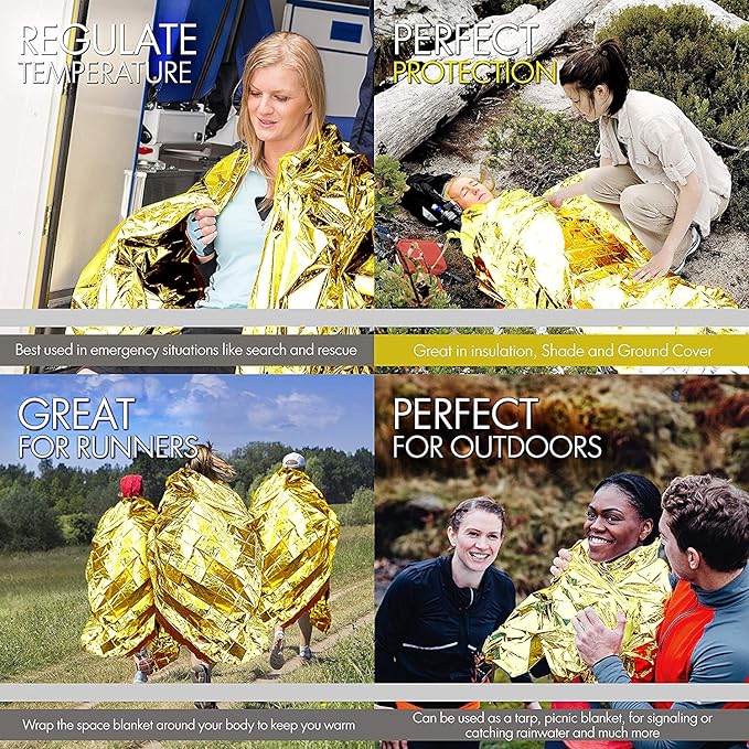 EVERLIT Emergency Mylar Thermal Blankets -Space Blanket Survival kit Camping - Image 7