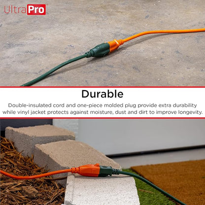 UltraPro Outdoor Extension Cord, 15 Ft, Heavy Duty 3 Prong Extension Cord - Image 4