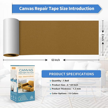 KING MOUNTAIN Canvas Repair Tape, Outdoor Gear Patch, 4×63 Inches, Waterproof - Image 4