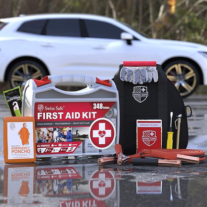 Swiss Safe 2-in-1 Car Emergency Kit | 12-FT Heavy-Duty Jumper Cables & - Image 7
