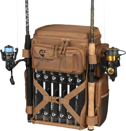 Evolution Fishing Drift Series Tackle Backpack, Outdoor Rucksack w/ 6 Fishing - Image 2