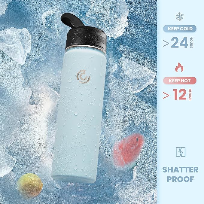 COKTIK 22oz Sports Water Bottle, Stainless Steel Water Bottle - Image 4