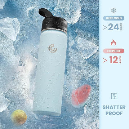 COKTIK 22oz Sports Water Bottle, Stainless Steel Water Bottle - Image 4