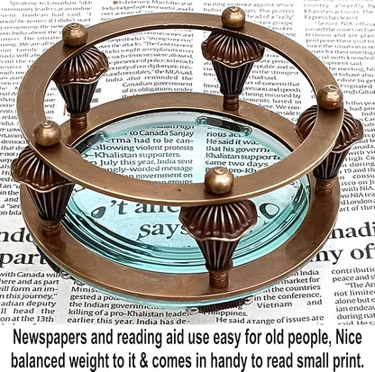 Antique Brass Magnifying Glass Lens - Image 6