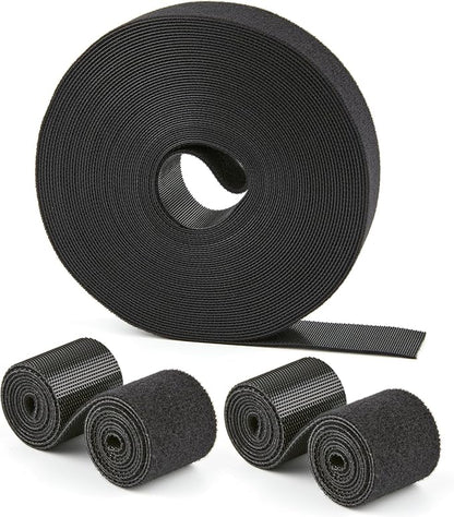 30 Ft x 1 inch Hook and Loop Roll, Reusable Fastening Cable Ties, Office and by NBTORCH