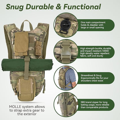 MARCHWAY Tactical Molle Hydration Pack Backpack - Image 3
