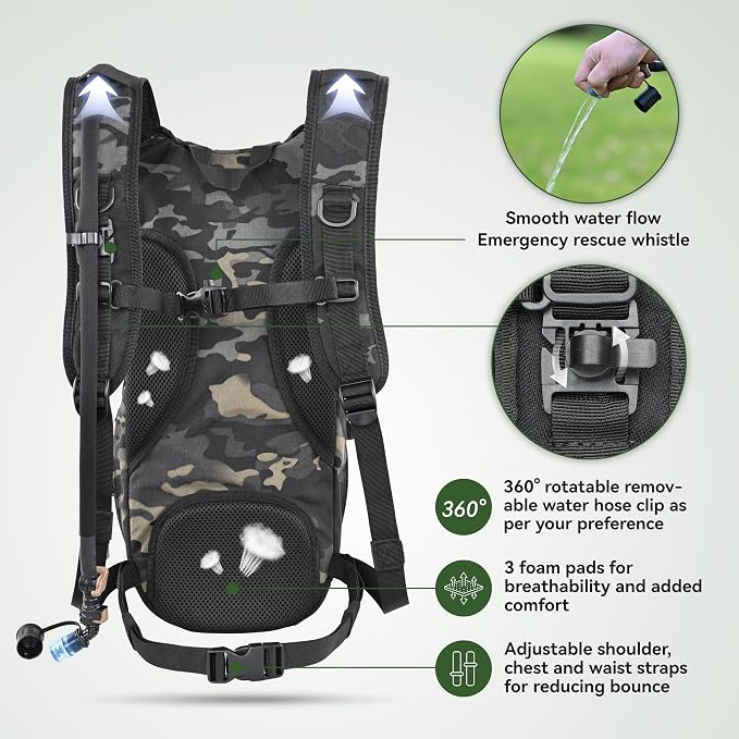 MARCHWAY Tactical Molle Hydration Pack Backpack - Image 5
