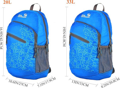Outlander Packable Handy Lightweight Travel Hiking Backpack Daypack-Light Blue-L - Image 6