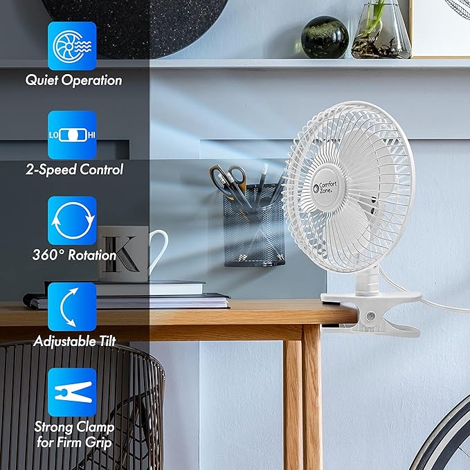 Comfort Zone Portable Clip on Fan - Image 3
