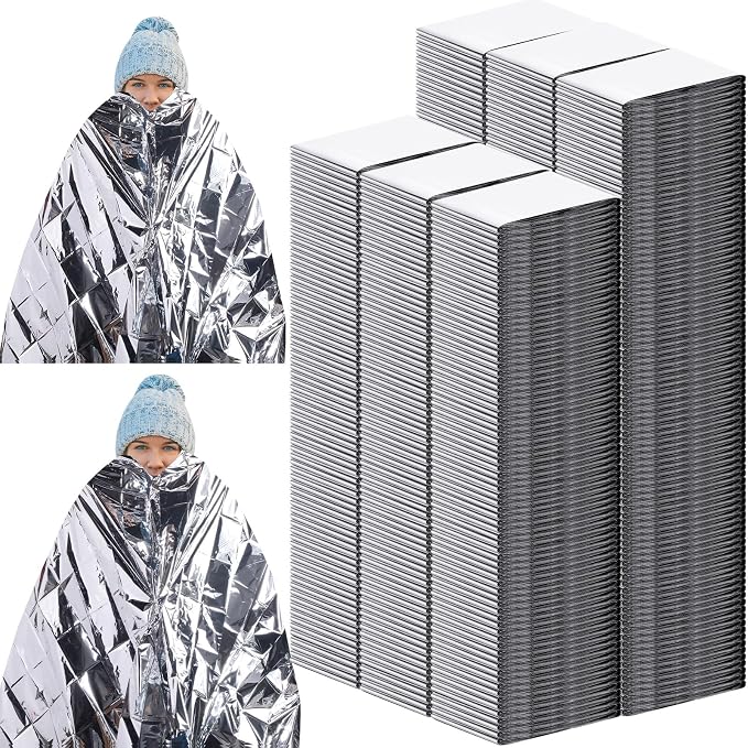 Kanayu 150 Pack 3 Size Safe Emergency Blankets Thermal Survival Space Blanket by Kanayu