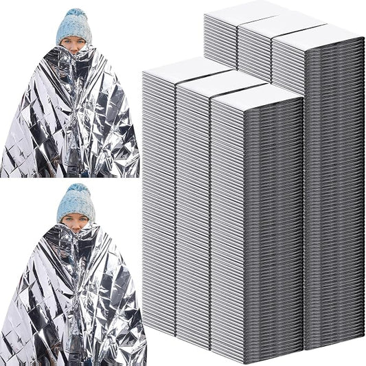 Kanayu 150 Pack 3 Size Safe Emergency Blankets Thermal Survival Space Blanket by Kanayu