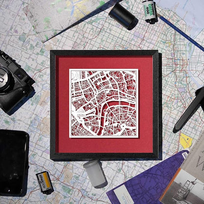 O3 Design Studio Washington D.C. Cut Map Framed, 9x9 inches, Paper Cutting Art - Image 6