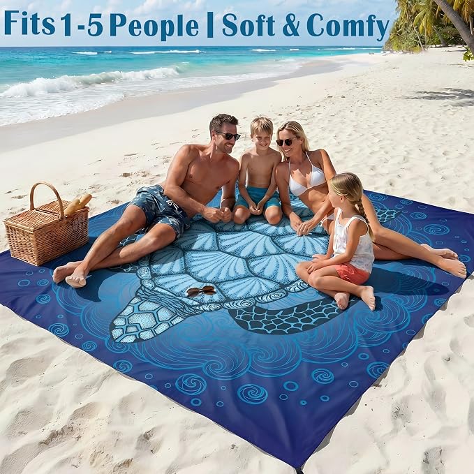 Famstar Beach Blanket Oversized Extra Large 78" X 81", Waterproof Sandproof - Image 4