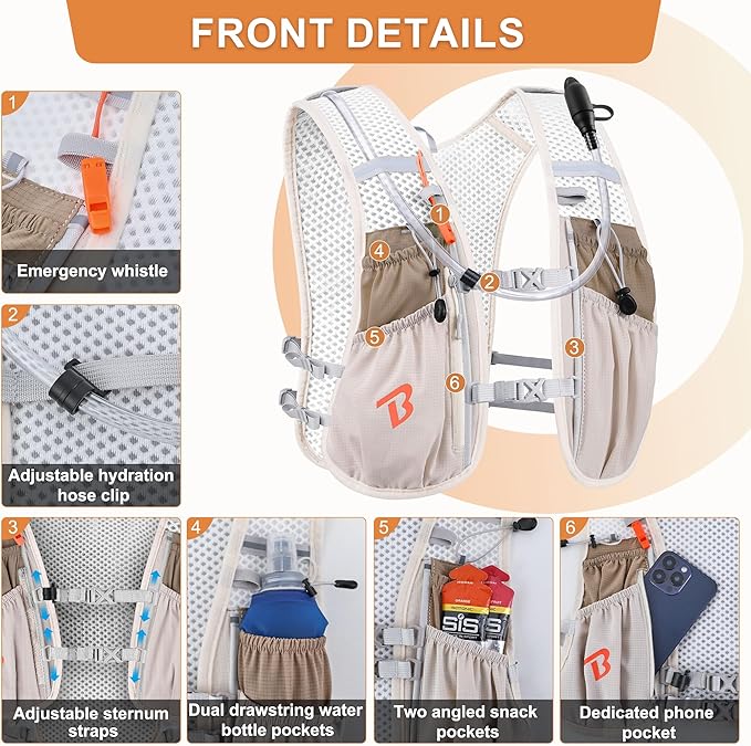 BECOJADDE Running Vest Hydration Backpack - Image 2