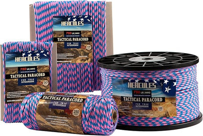 HERCULES 750lb Paracord 4mm 11 Strands Tactical Parachute Cord, Outdoor Gear by HERCULES