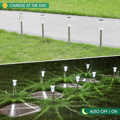 Eyrosa Solar Lights Outdoor, 15 Pack Waterproof Stainless Steel Solar Stake - Image 5