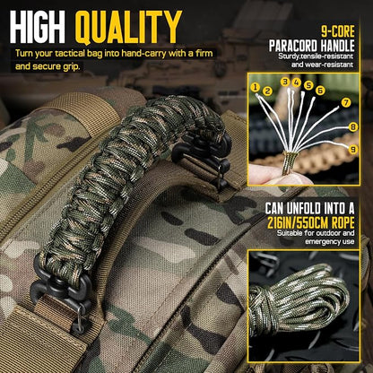 Tactical Paracord Handle，9-core Weaving Paracord Strap - Image 3