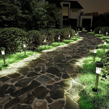 SOLPEX 24 Pack Solar Outdoor Lights Pathway, Stainless Steel Solar Lights - Image 2