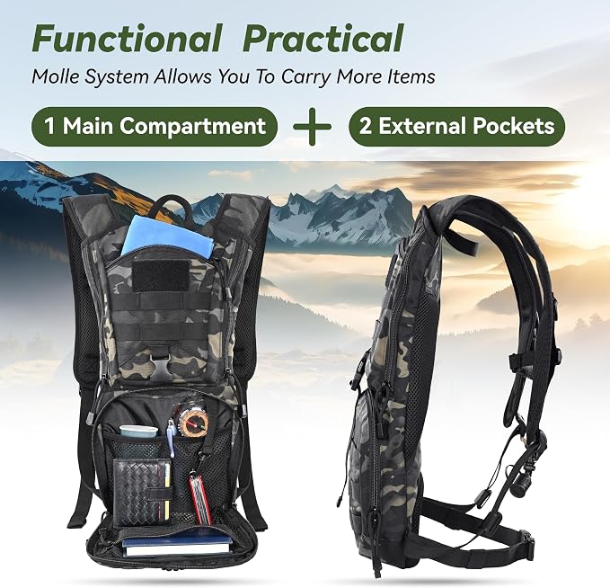 MARCHWAY Tactical Molle Hydration Pack Backpack - Image 4