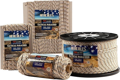 HERCULES 750lb Paracord 4mm 11 Strands Tactical Parachute Cord, Outdoor Gear by HERCULES