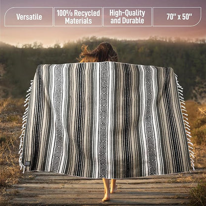 Hydration Nation Authentic Large Handwoven Mexican Blanket - Image 3