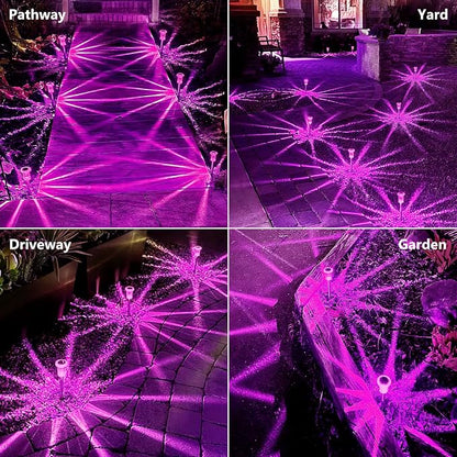 Solar Pathway Lights Gift for Mom 10 Pack Pink Solar Lights Outdoor Waterproof - Image 4