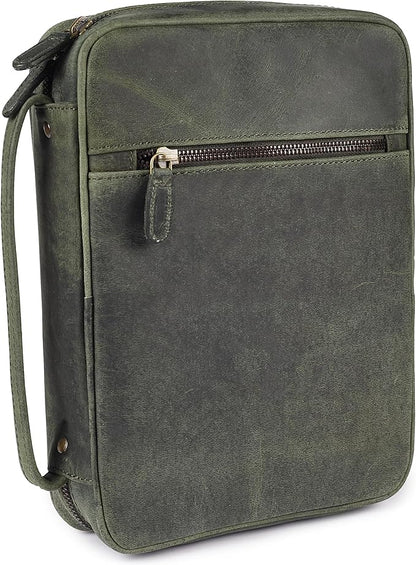 LEATHER VILLAGE Handmade Vintage Leather Bible Cover by LeatherVillage