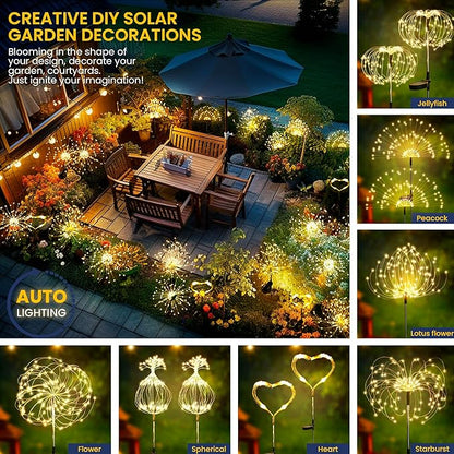 GIGALUMI Garden Decor Outdoor Lights 120LED 4Pack, Solar Garden Lights - Image 2