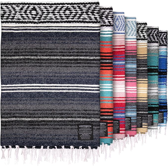 Hydration Nation Authentic Extra Large Mexican Blanket by ZulayKitchen