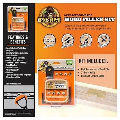 Gorilla All Purpose Wood Filler Wood Repair Kit - Image 2