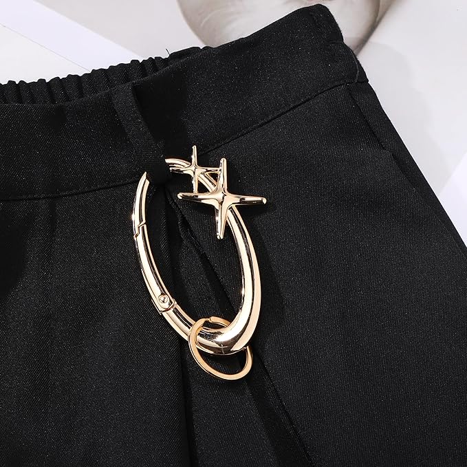 Y2K Cute Star Carabiner Keychain Cool Belt Loop Clip Starlight Heavy Duty - Image 3