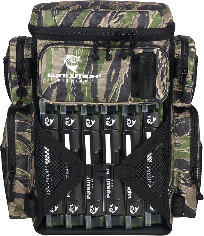 Evolution Fishing Drift Series Tackle Backpack, Outdoor Rucksack w/ 6 Fishing by EvolutionOutdoor