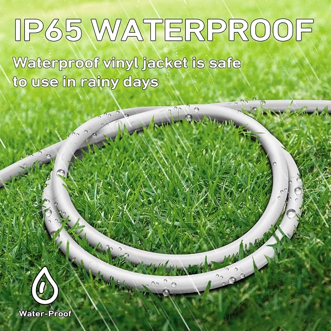 LUCKY TL Indoor Outdoor Extension Cord, 16/3 Gauge White Short Extension Cord - Image 7