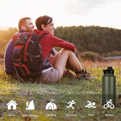 HASLE OUTFITTERS 32 oz Insulated Water Bottle Stainless Steel Double Walled - Image 6