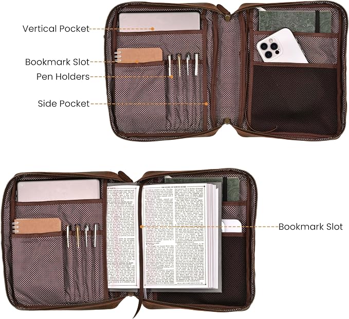 LEATHER VILLAGE Genuine Leather Bible Cover - Image 3
