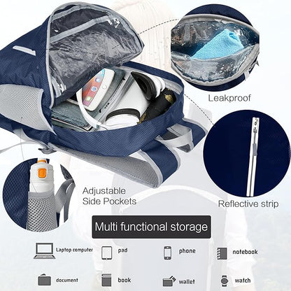Waterproof Foldable Backpack Dry Storage Lightweight Daypack 35L Outdoor - Image 4